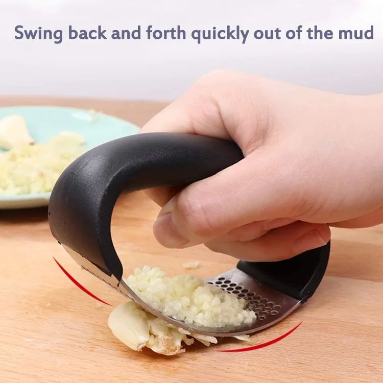 Stainless Steel Garlic Press Rocker – Manual Crusher & Chopper Tool